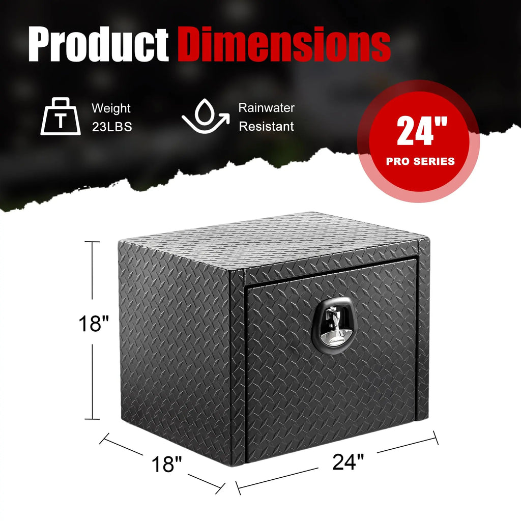 QIHAI Truck Bed Toolboxes,36 inch Aluminum Underbody Truck Tool Box Heavy Duty Underbed Toolbox Tool Storage Organizer Chest Waterproof Diamond Thread Plate Ideal for Pickup Truck ATV RV Trailer QIHAI