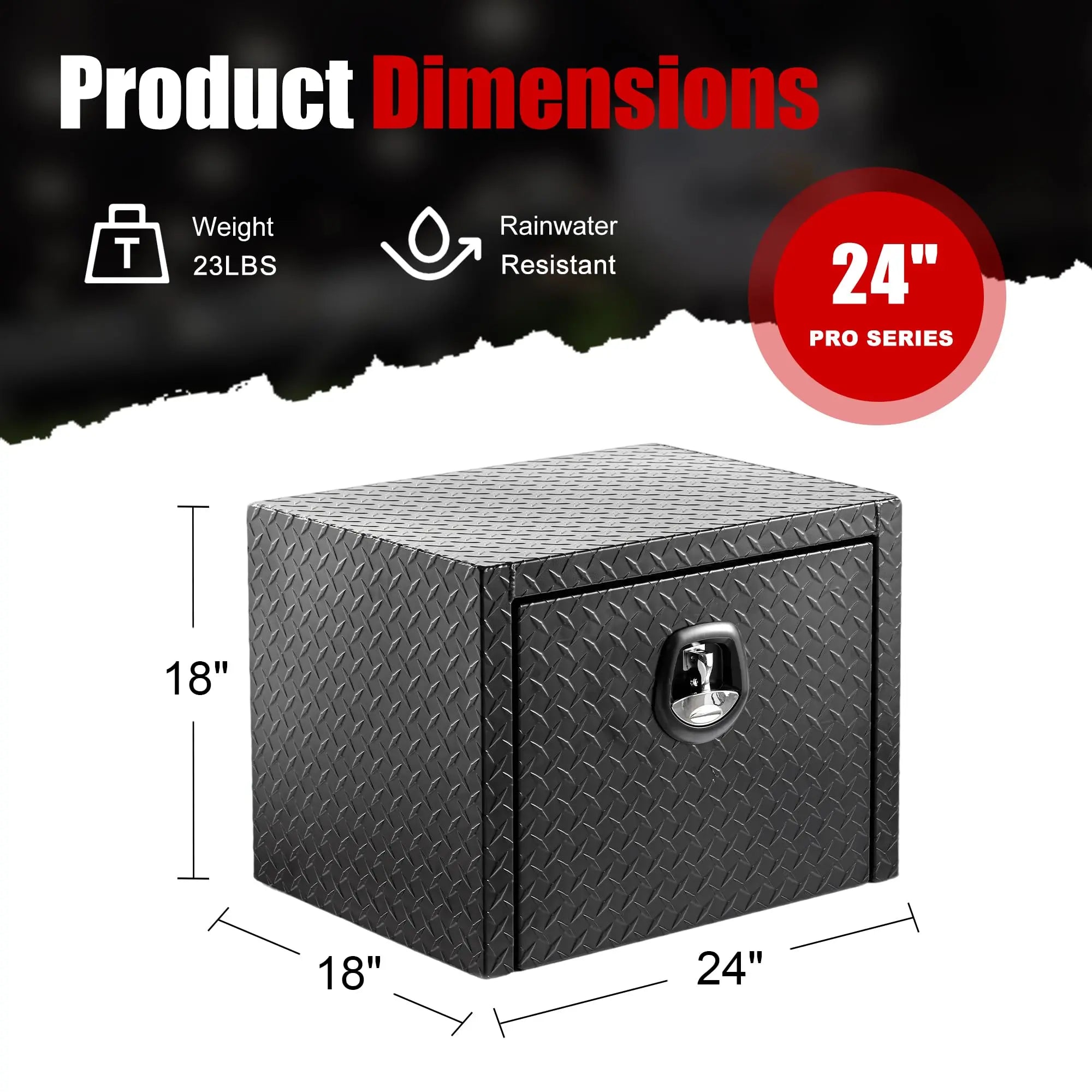 QIHAI Truck Bed Toolboxes,36 inch Aluminum Underbody Truck Tool Box Heavy Duty Underbed Toolbox Tool Storage Organizer Chest Waterproof Diamond Thread Plate Ideal for Pickup Truck ATV RV Trailer QIHAI
