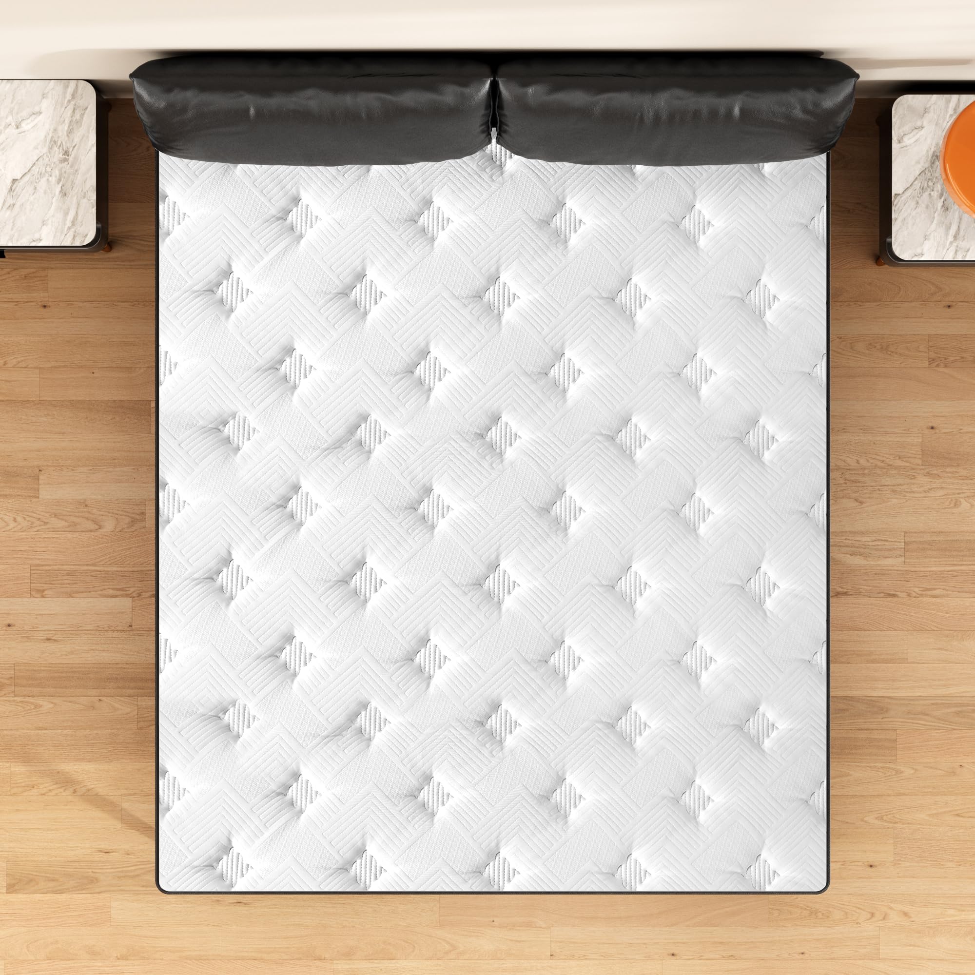 Queen 8 inch Mixed Mattress, Spring Mattress in Independent Packaging Bag, Breathable and Comfortable, Decompression, Including Gel Memory Foam, Suitable for Various bedsteads (8 Inch, Queen)