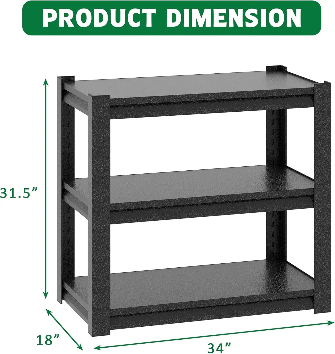 QIHAI 20-30 Gallon Fish Tank Stand - Metal Aquarium Stand, 34 "W x 18 "D x 31" H Adjustable Heavy Duty Reptile Tank Stand, Adjustable 3-Tier Fish Tank Rack Shelf for Home Office, Tank Not Included QIHAI