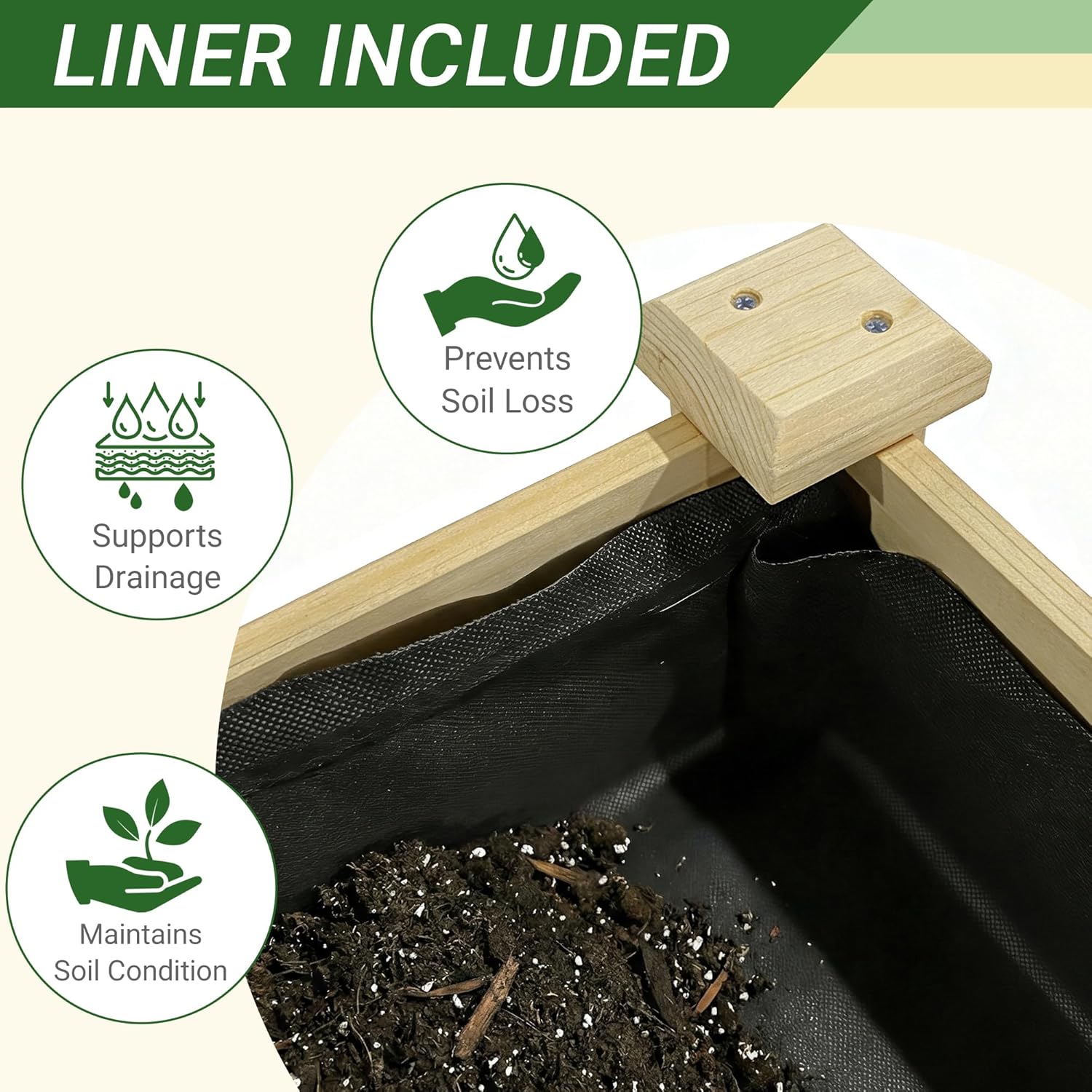 Outdoor Wood Raised Garden Bed,Storage Shelf, Elevated Reinforced Large Planter Box for Vegetable Flower Backyard Patio Gardening Balcony,48x23x31.1-inch