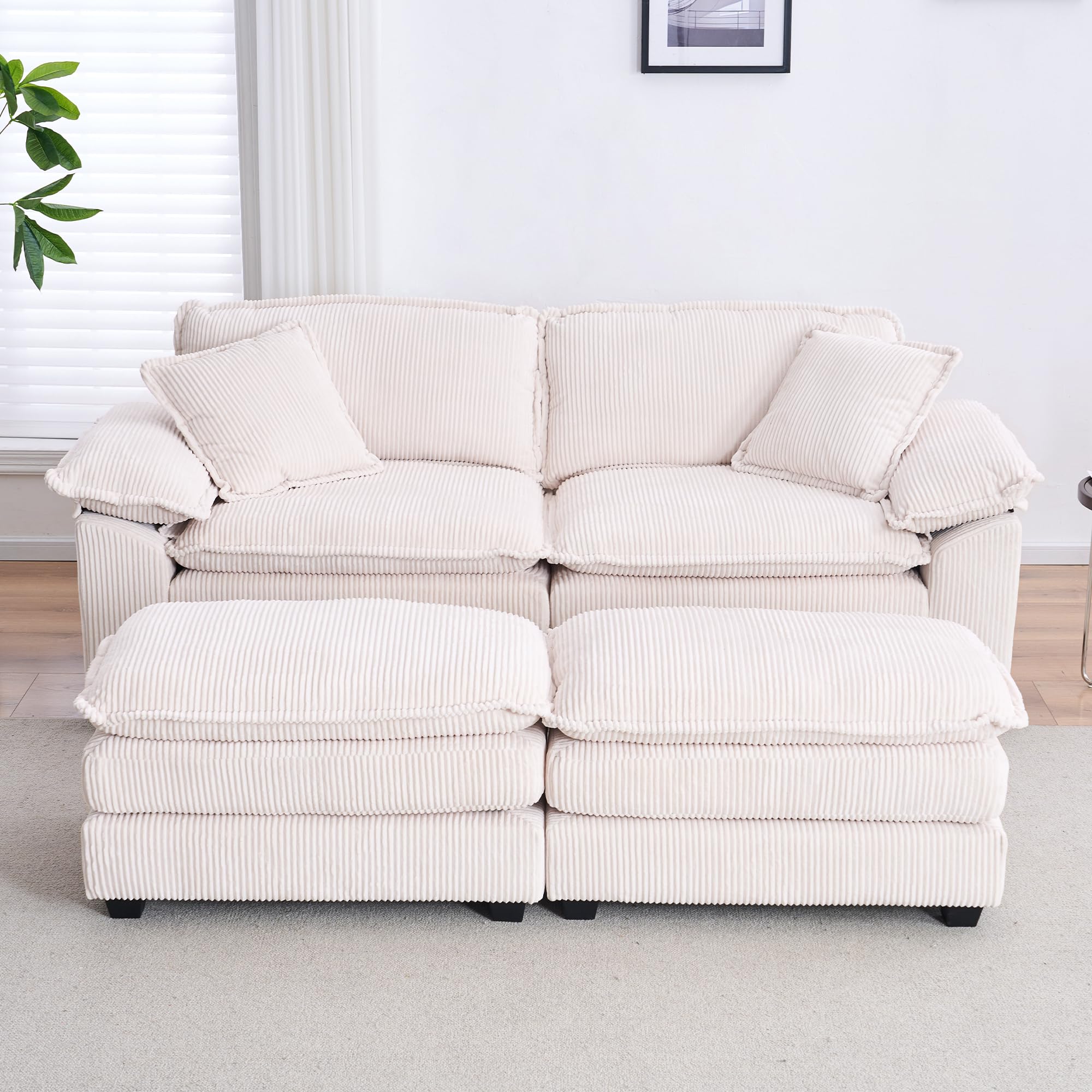 Modular Sectional Sofa,Comfortable Cloud Sofa,Modern Style Sofa,Suitable for Use in The Living Room (Gray)