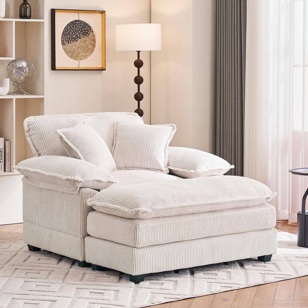 46.9" Extra-Large Reclining Sofa,Cloud Sofa Set, Equipped with 2 Soft Cushions. Single-Person Comfortable Sofa. Suitable for Living Rooms, Apartments and Offices (Black)