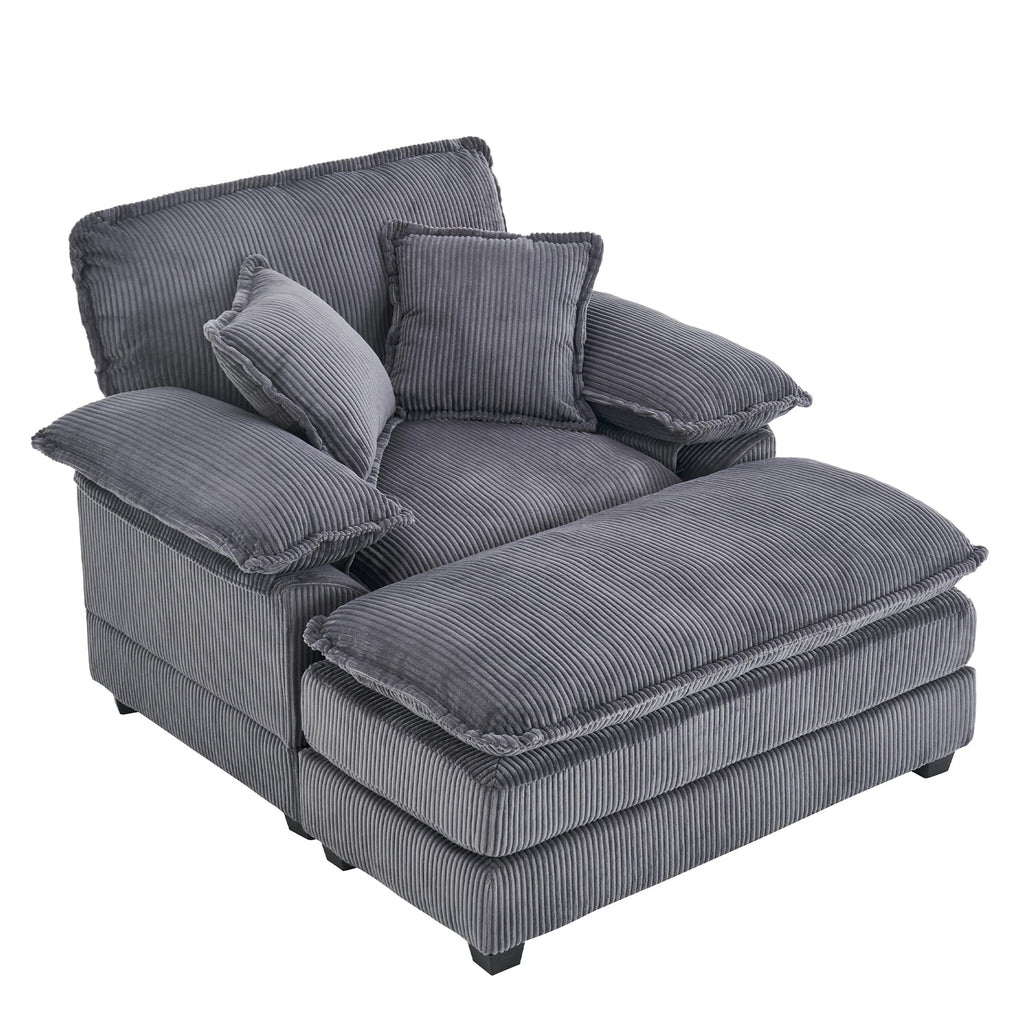 46.9" Extra-Large Reclining Sofa,Cloud Sofa Set, Equipped with 2 Soft Cushions. Single-Person Comfortable Sofa. Suitable for Living Rooms, Apartments and Offices (Black)