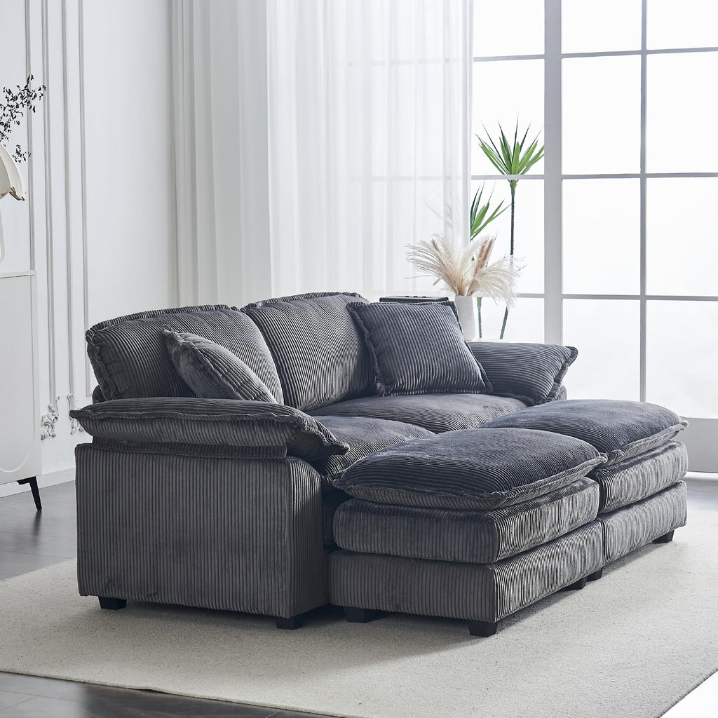 Modular Sectional Sofa,Comfortable Cloud Sofa,Modern Style Sofa,Suitable for Use in The Living Room (Gray)