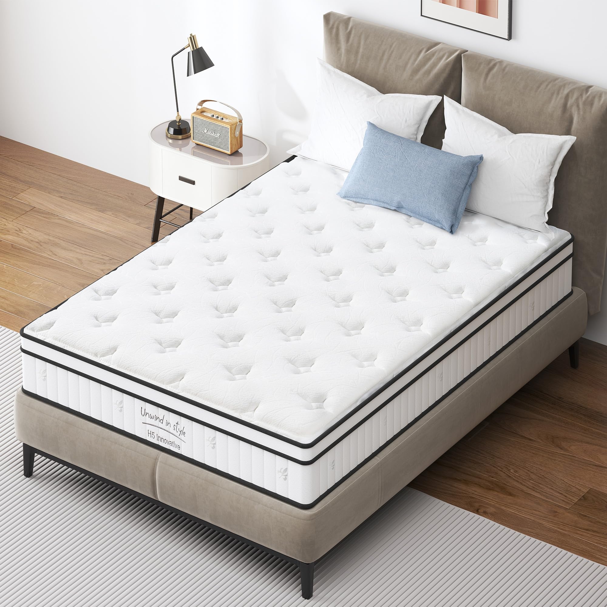 Twin Mattress 12 Inch, Memory Foam Mattress with Pocket Spring, Soft & Comfortable Medium Firm (12 inch, Twin)