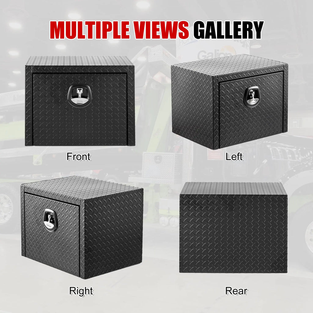 QIHAI Truck Bed Toolboxes,36 inch Aluminum Underbody Truck Tool Box Heavy Duty Underbed Toolbox Tool Storage Organizer Chest Waterproof Diamond Thread Plate Ideal for Pickup Truck ATV RV Trailer QIHAI