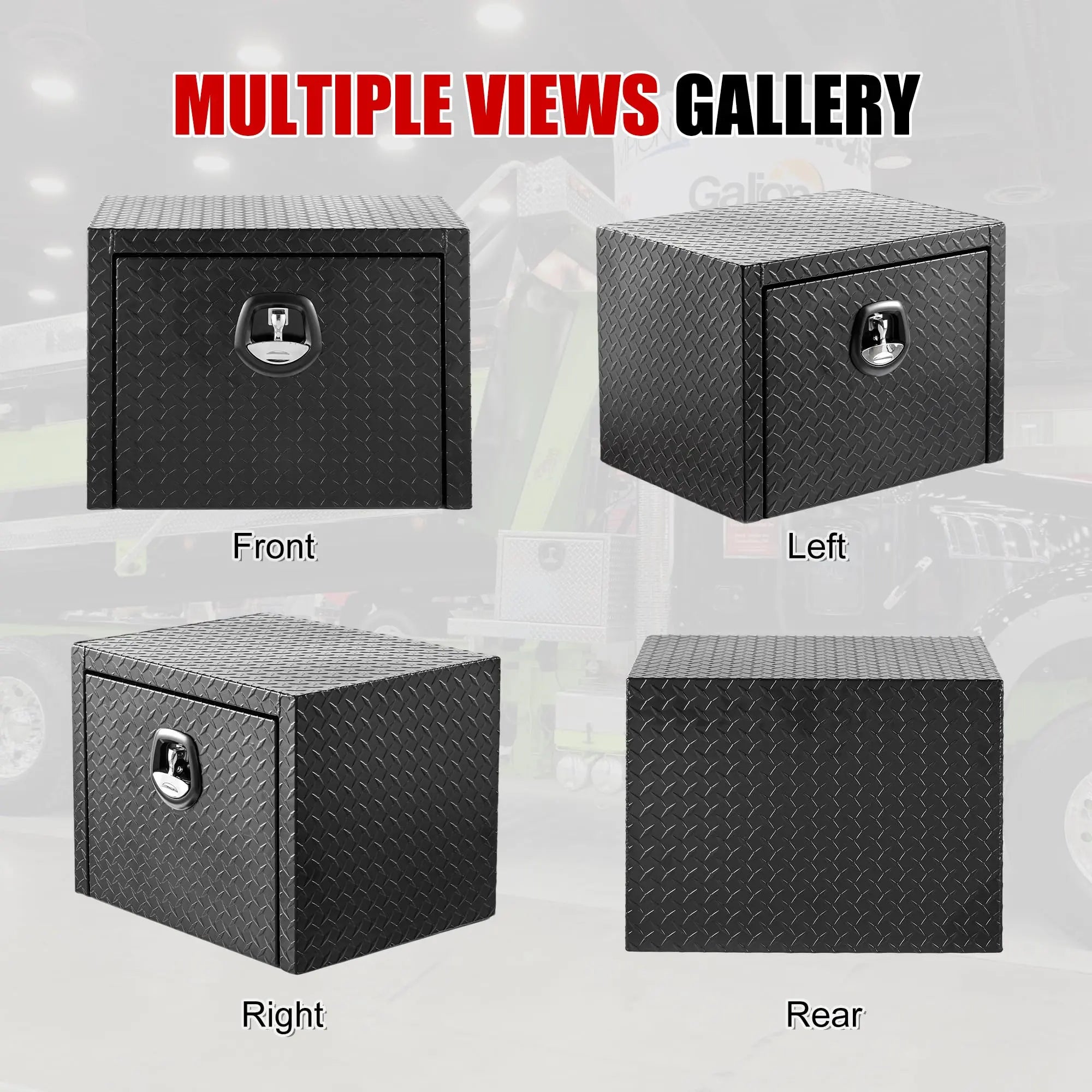 QIHAI Truck Bed Toolboxes,36 inch Aluminum Underbody Truck Tool Box Heavy Duty Underbed Toolbox Tool Storage Organizer Chest Waterproof Diamond Thread Plate Ideal for Pickup Truck ATV RV Trailer QIHAI