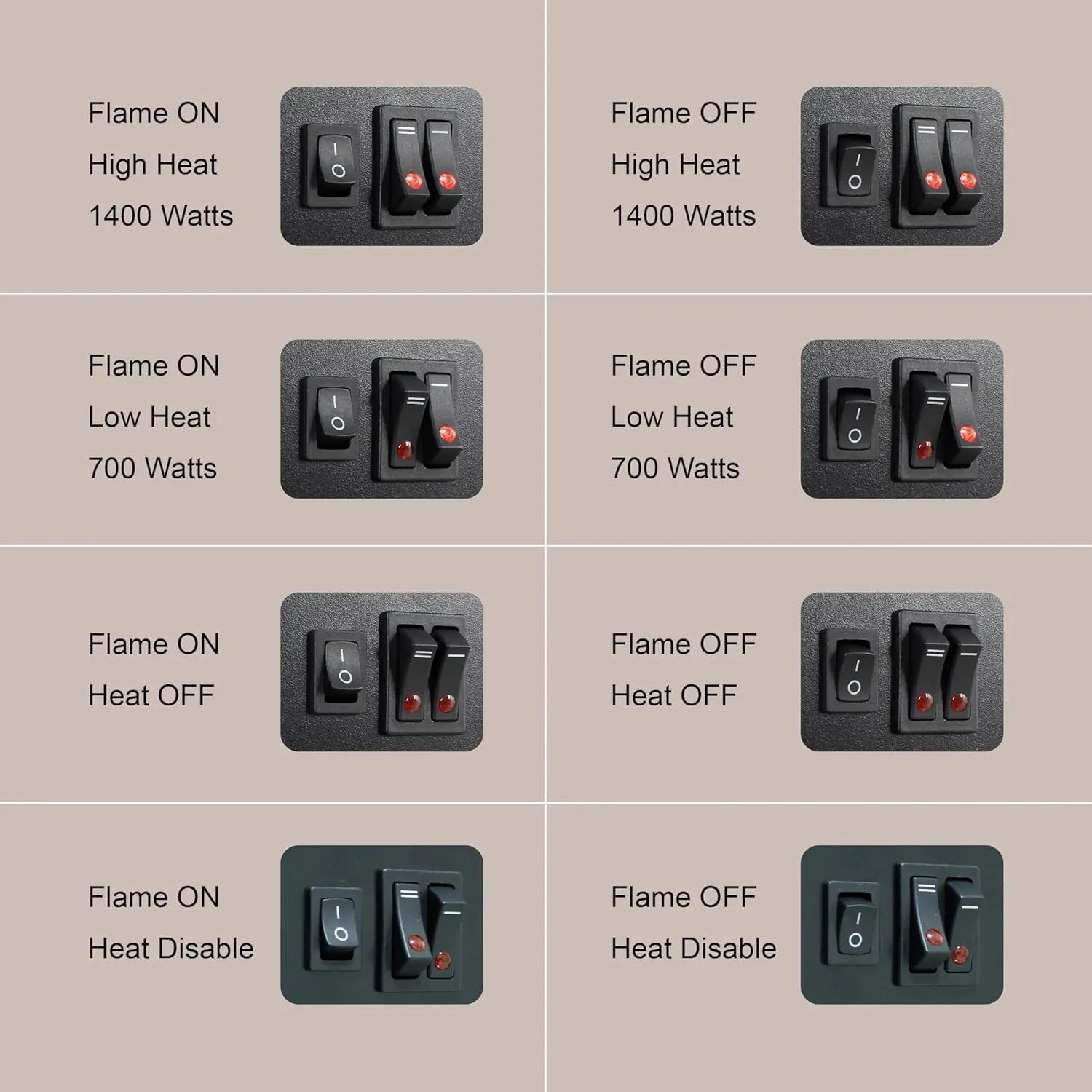 21 inchThree-Sided Freestanding Electric Fireplace Stove Heater with 3D Flame Effect with Remote Control (21 INCH-G) QIHAI