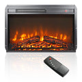 18 inch Electric Fireplace Insert, Ultra Thin Heater with Log Set & Realistic Flame, Overheating Protection (18 INCH) QIHAI