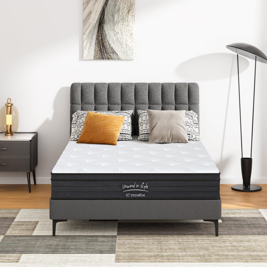 Queen 8 inch Mixed Mattress, Spring Mattress in Independent Packaging Bag, Breathable and Comfortable, Decompression, Including Gel Memory Foam, Suitable for Various bedsteads (8 Inch, Queen)