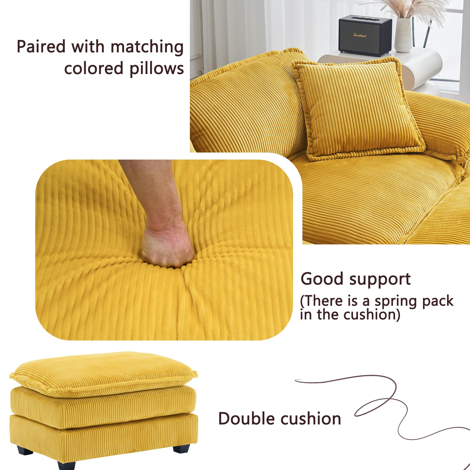 Modular Sectional Sofa,Comfortable Cloud Sofa,Modern Style Sofa,Suitable for Use in The Living Room (Gray)