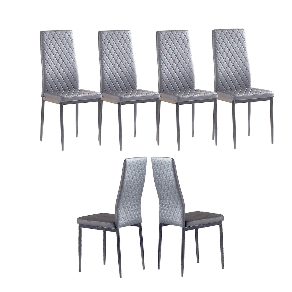 Dining Chairs Set of 4, Dining Chairs with Cushions, PU Leather Upholstered Kitchen Dining Room Chairs with Metal Legs for Dining Living Room (White, 4 PCS)