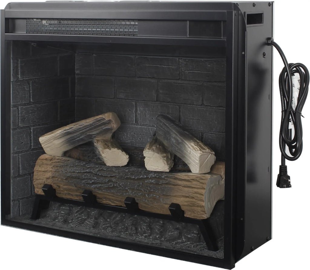 18 inch Electric Fireplace Insert, Ultra Thin Heater with Log Set & Realistic Flame, Overheating Protection (18 INCH) QIHAI