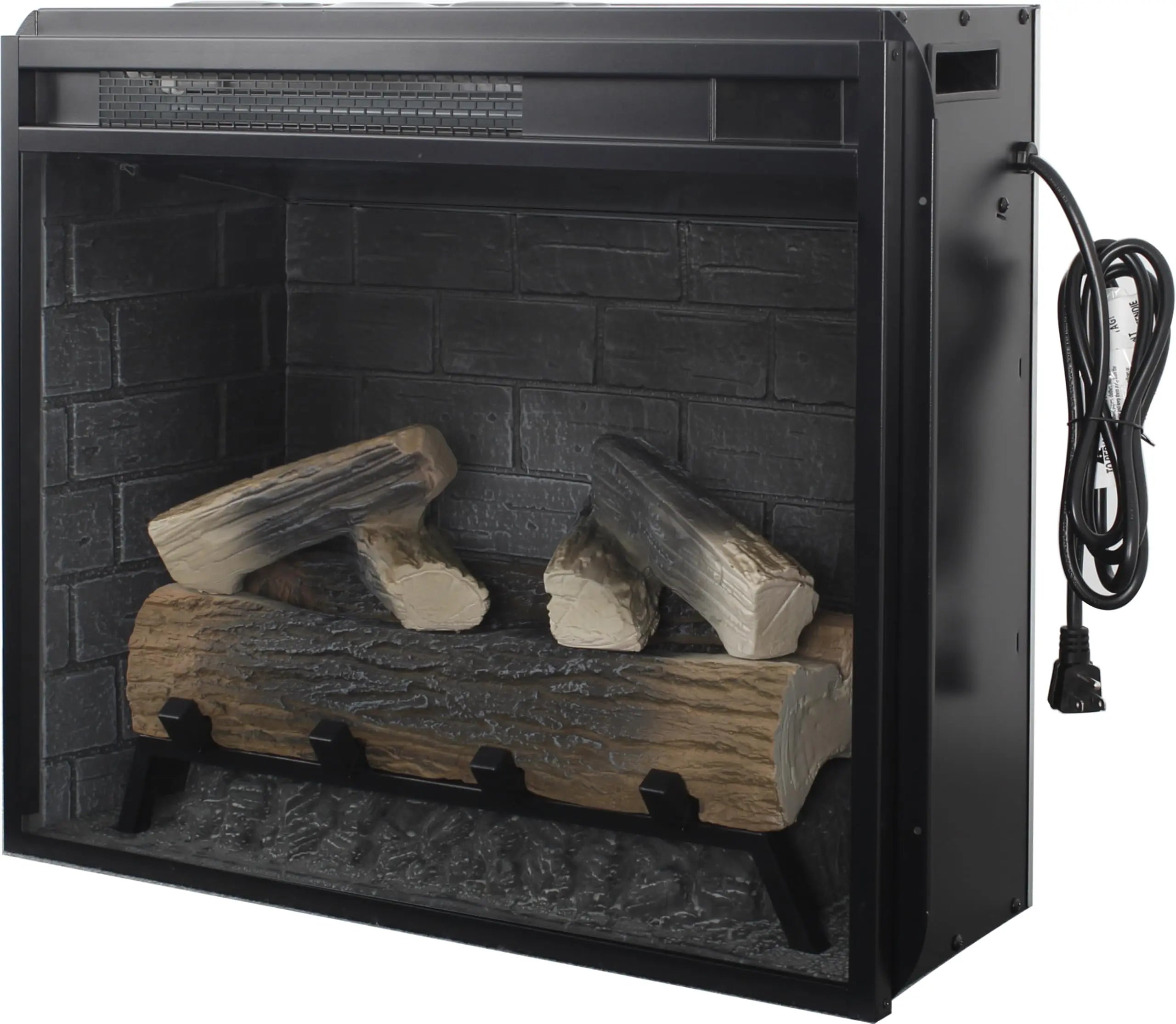 18 inch Electric Fireplace Insert, Ultra Thin Heater with Log Set & Realistic Flame, Overheating Protection (18 INCH) QIHAI