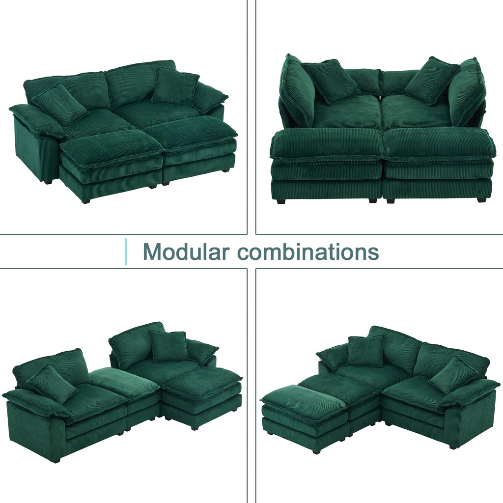 Modular Sectional Sofa,Comfortable Cloud Sofa,Modern Style Sofa,Suitable for Use in The Living Room (Gray)