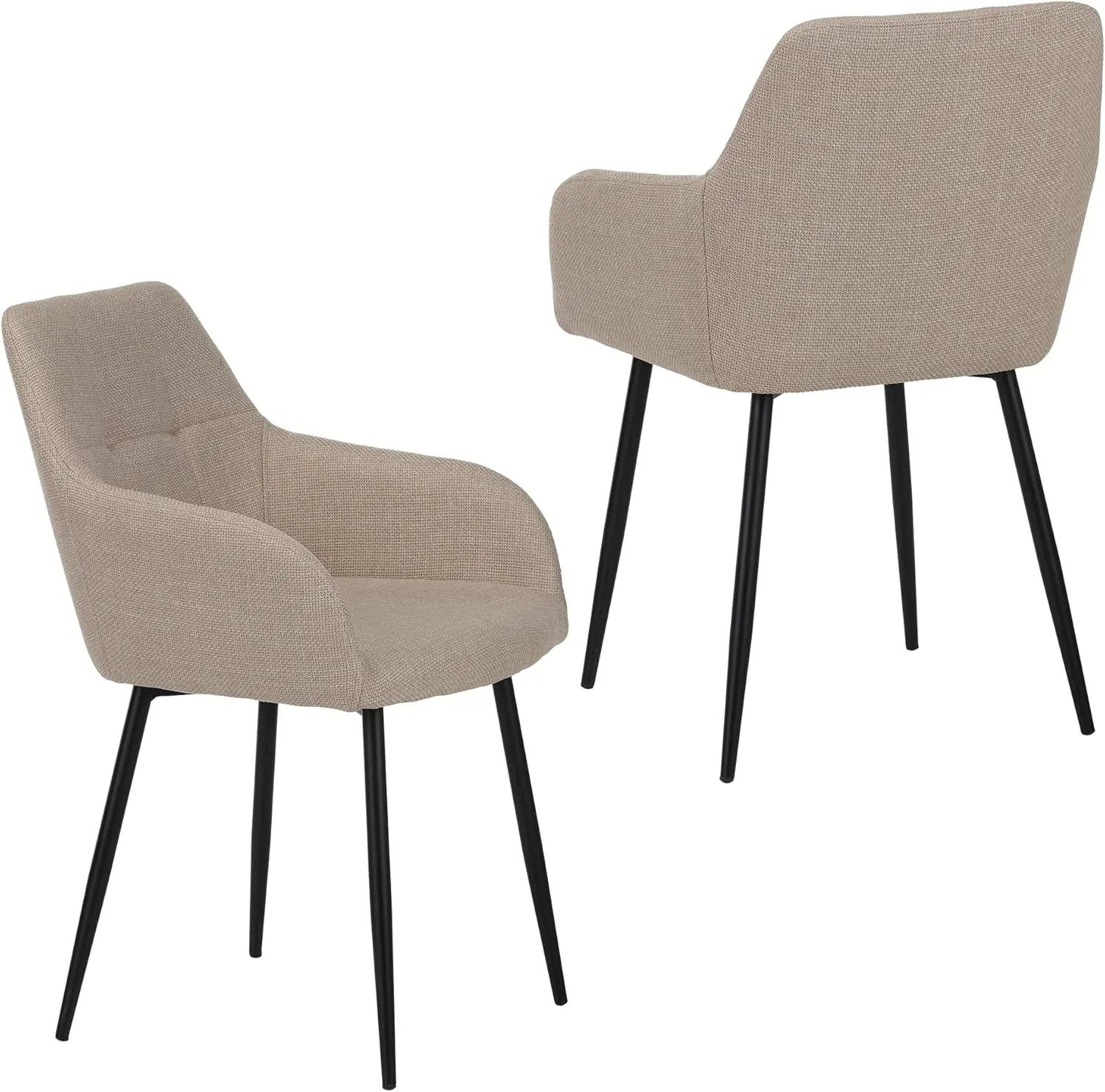 QIHAI Modern Dining Chairs Set of 2,Comfortable Upholstered Chairs for Living Room, Dining Room, and Bedroom,Beige QIHAI