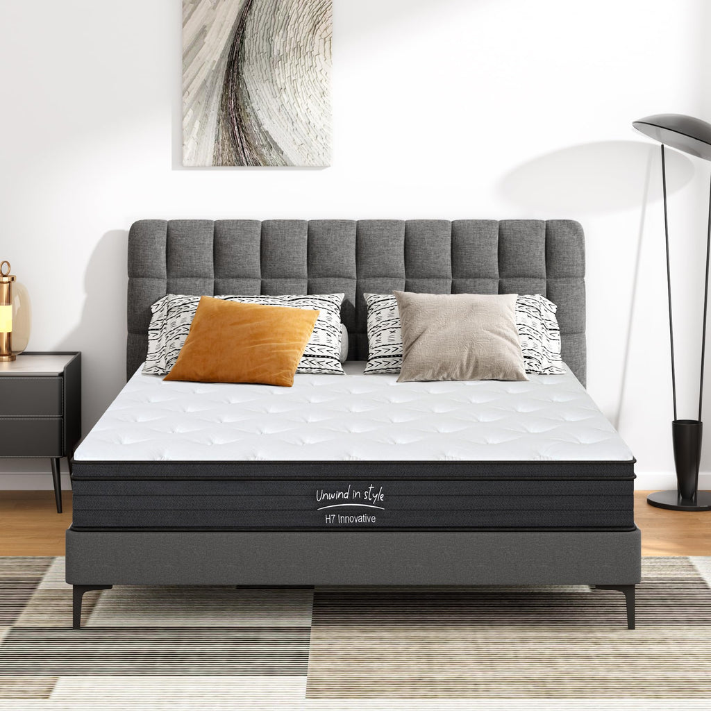 Queen 8 inch Mixed Mattress, Spring Mattress in Independent Packaging Bag, Breathable and Comfortable, Decompression, Including Gel Memory Foam, Suitable for Various bedsteads (8 Inch, Queen)