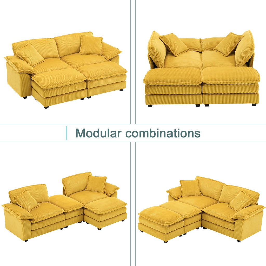 Modular Sectional Sofa,Comfortable Cloud Sofa,Modern Style Sofa,Suitable for Use in The Living Room (Gray)