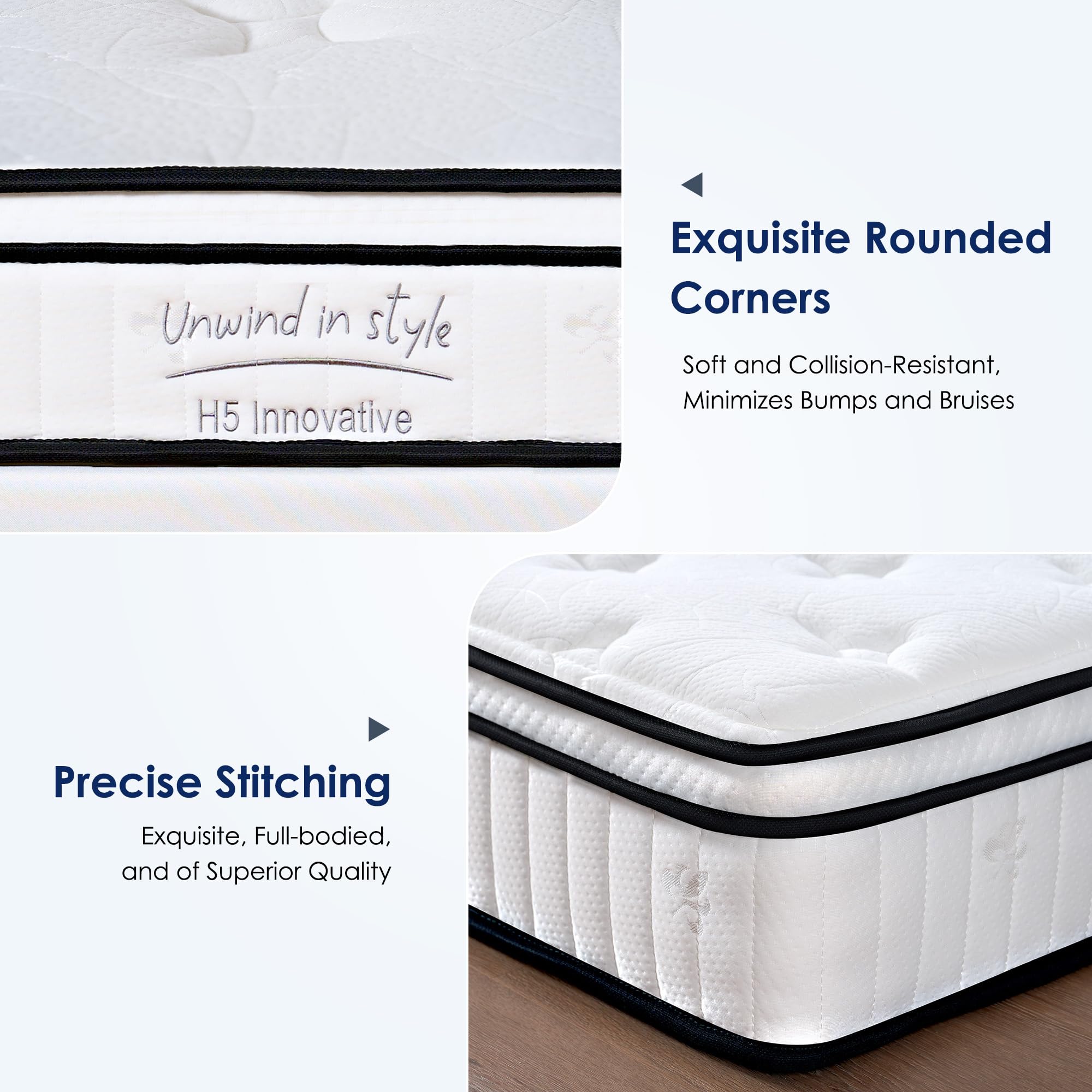 Twin Mattress 12 Inch, Memory Foam Mattress with Pocket Spring, Soft & Comfortable Medium Firm (12 inch, Twin)