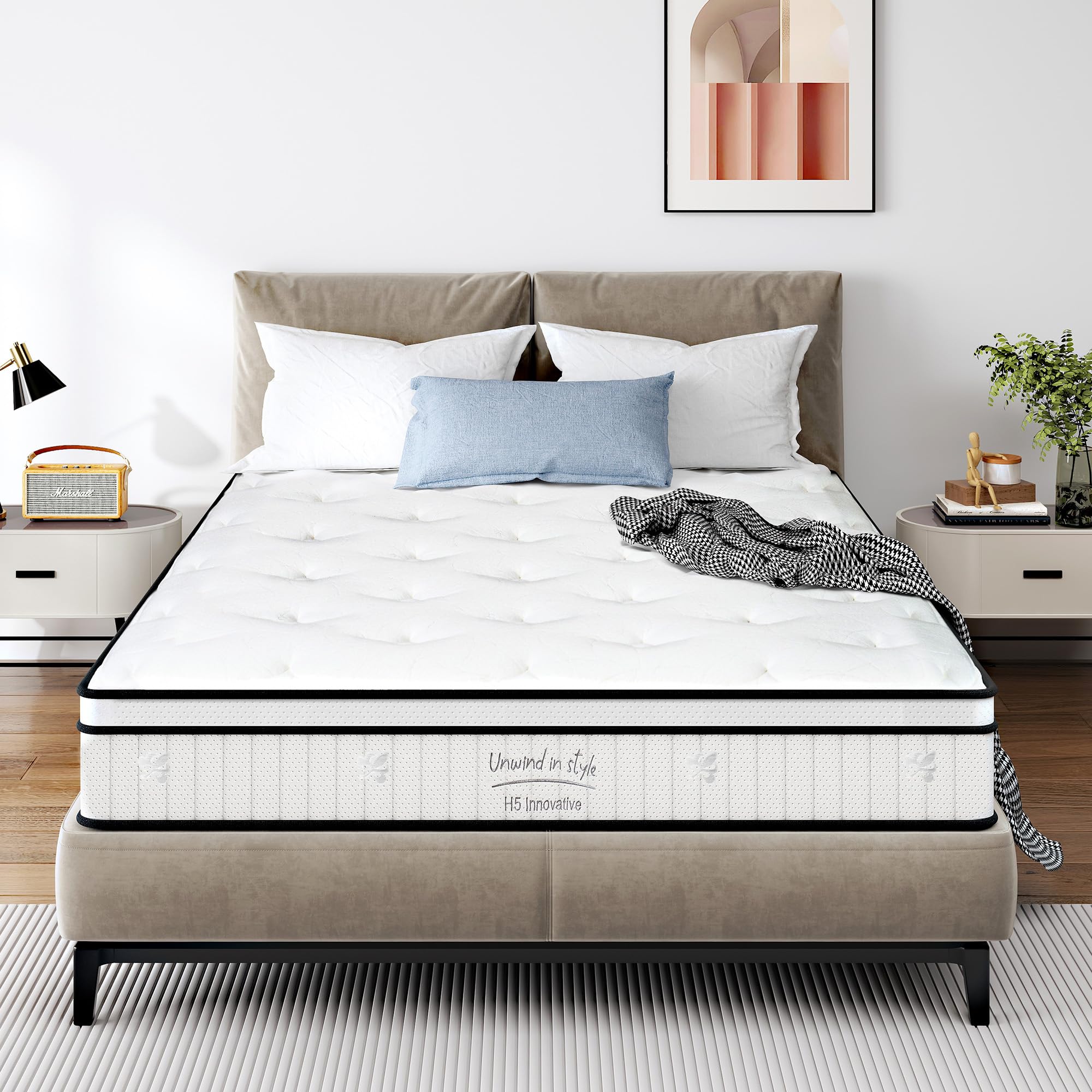 Twin Mattress 12 Inch, Memory Foam Mattress with Pocket Spring, Soft & Comfortable Medium Firm (12 inch, Twin)