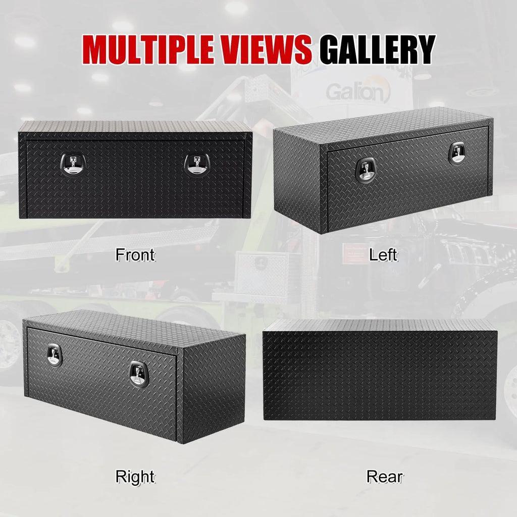 QIHAI Truck Bed Toolboxes,36 inch Aluminum Underbody Truck Tool Box Heavy Duty Underbed Toolbox Tool Storage Organizer Chest Waterproof Diamond Thread Plate Ideal for Pickup Truck ATV RV Trailer QIHAI