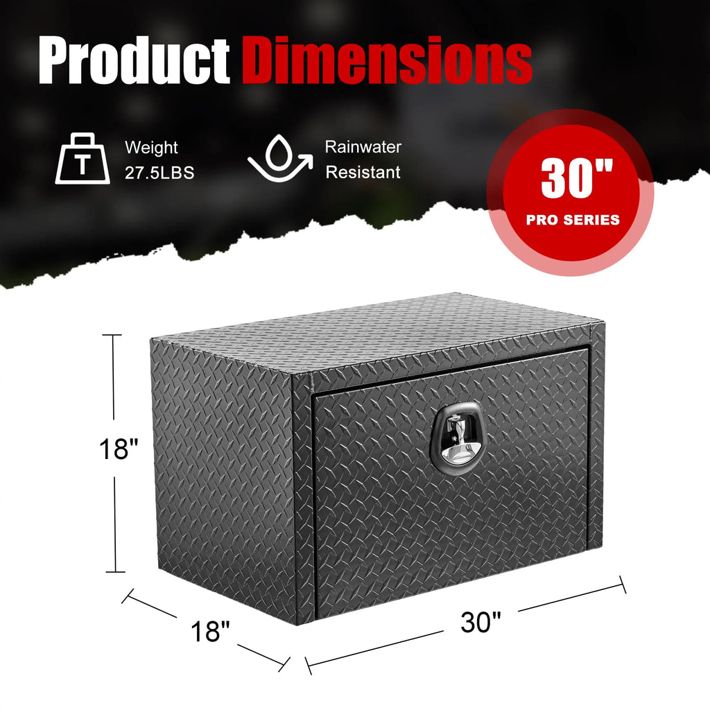 QIHAI Truck Bed Toolboxes,36 inch Aluminum Underbody Truck Tool Box Heavy Duty Underbed Toolbox Tool Storage Organizer Chest Waterproof Diamond Thread Plate Ideal for Pickup Truck ATV RV Trailer QIHAI