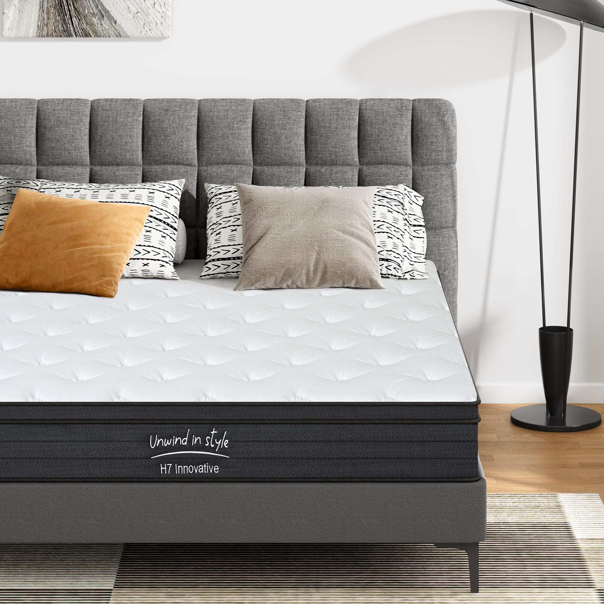 Queen 8 inch Mixed Mattress, Spring Mattress in Independent Packaging Bag, Breathable and Comfortable, Decompression, Including Gel Memory Foam, Suitable for Various bedsteads (8 Inch, Queen)