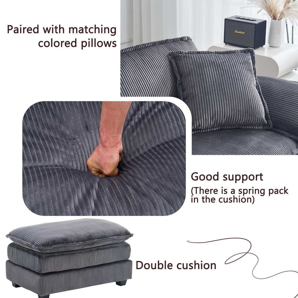 Modular Sectional Sofa,Comfortable Cloud Sofa,Modern Style Sofa,Suitable for Use in The Living Room (Gray)