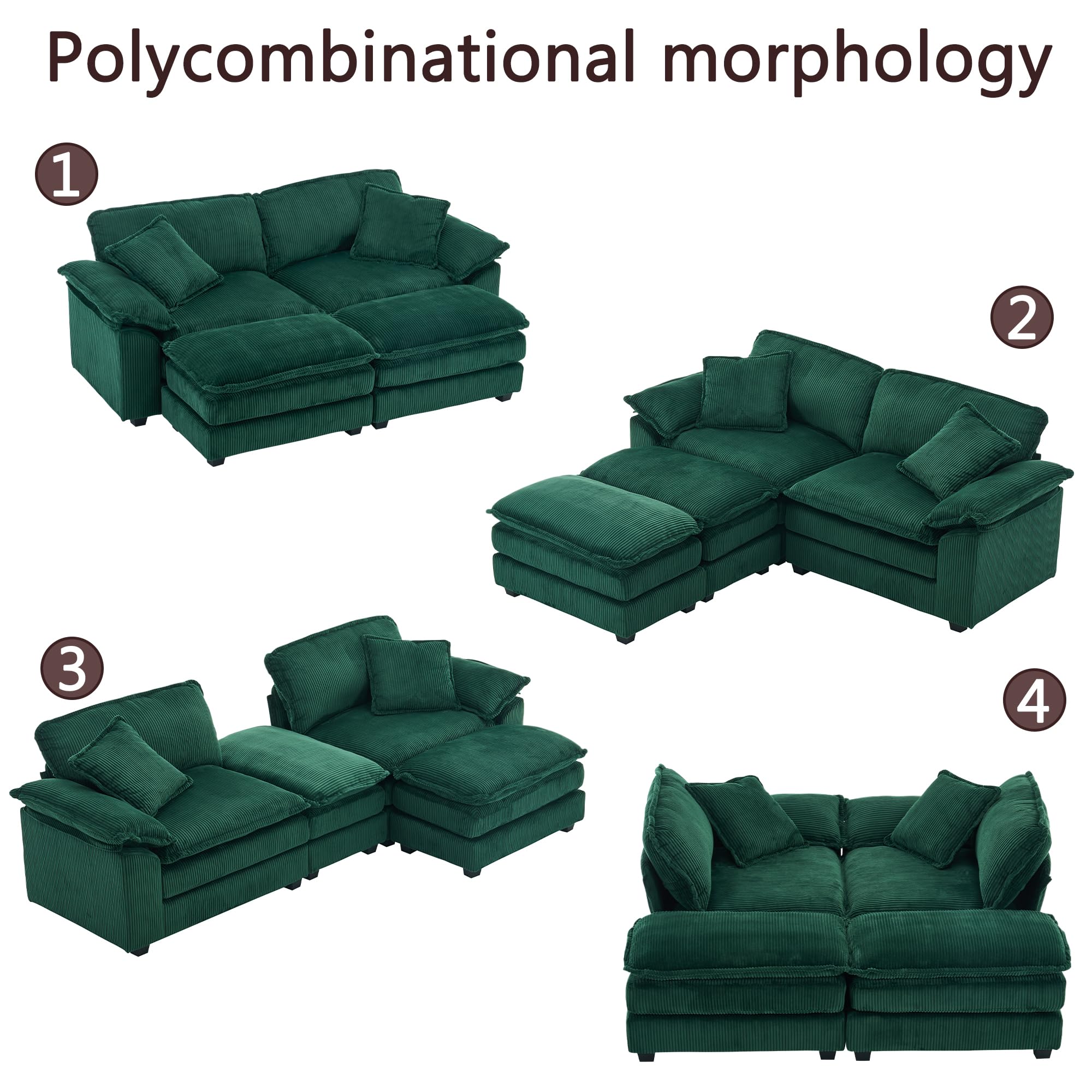 Modular Sectional Sofa,Comfortable Cloud Sofa,Modern Style Sofa,Suitable for Use in The Living Room (Gray)