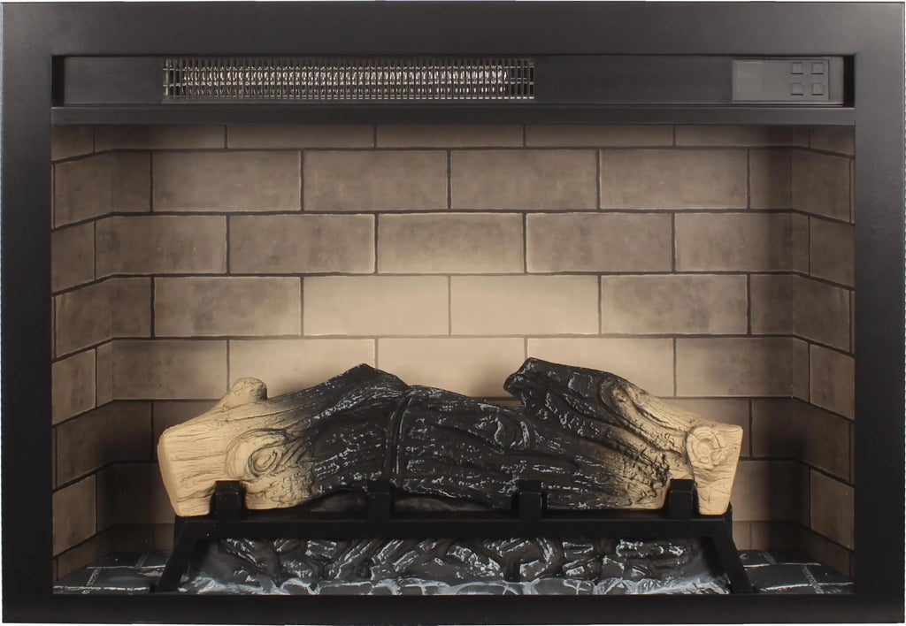 18 inch Electric Fireplace Insert, Ultra Thin Heater with Log Set & Realistic Flame, Overheating Protection (18 INCH) QIHAI