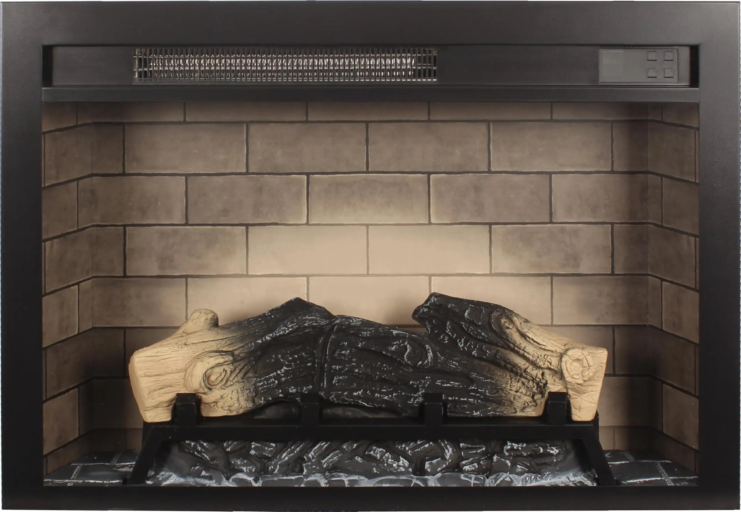 18 inch Electric Fireplace Insert, Ultra Thin Heater with Log Set & Realistic Flame, Overheating Protection (18 INCH) QIHAI