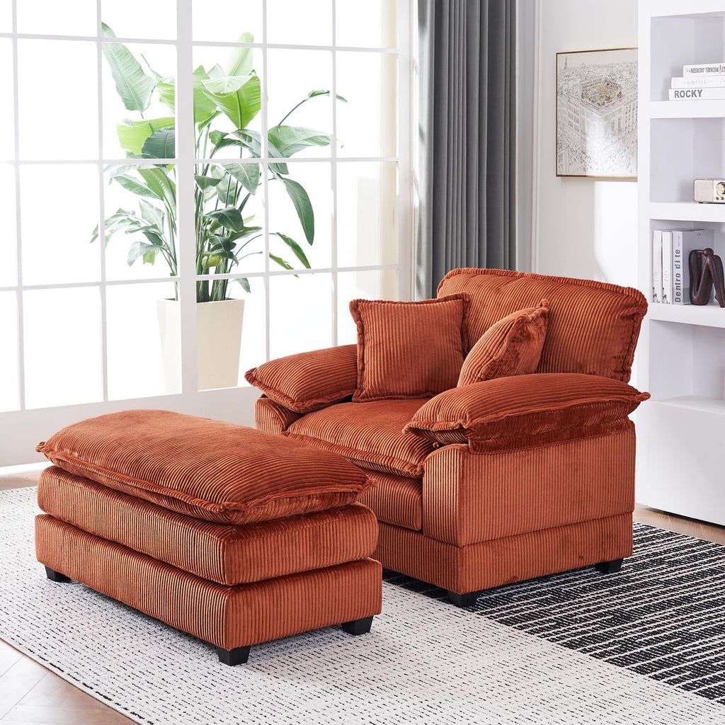46.9" Extra-Large Reclining Sofa,Cloud Sofa Set, Equipped with 2 Soft Cushions. Single-Person Comfortable Sofa. Suitable for Living Rooms, Apartments and Offices (Black)