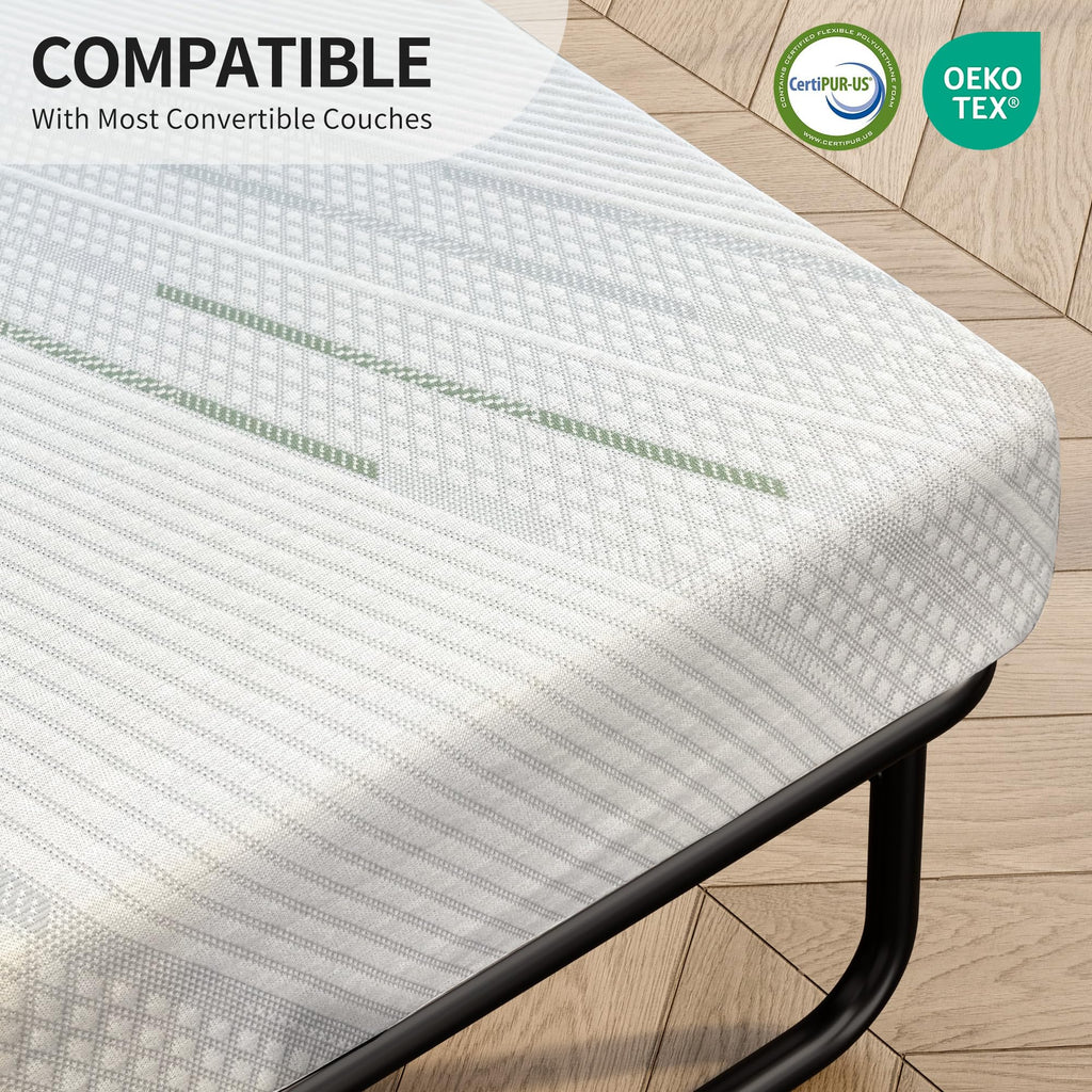 QIHAI Mattress Topper Twin,4 Inch Gel Memory Foam Sofa Mattress Cushion Twin Size