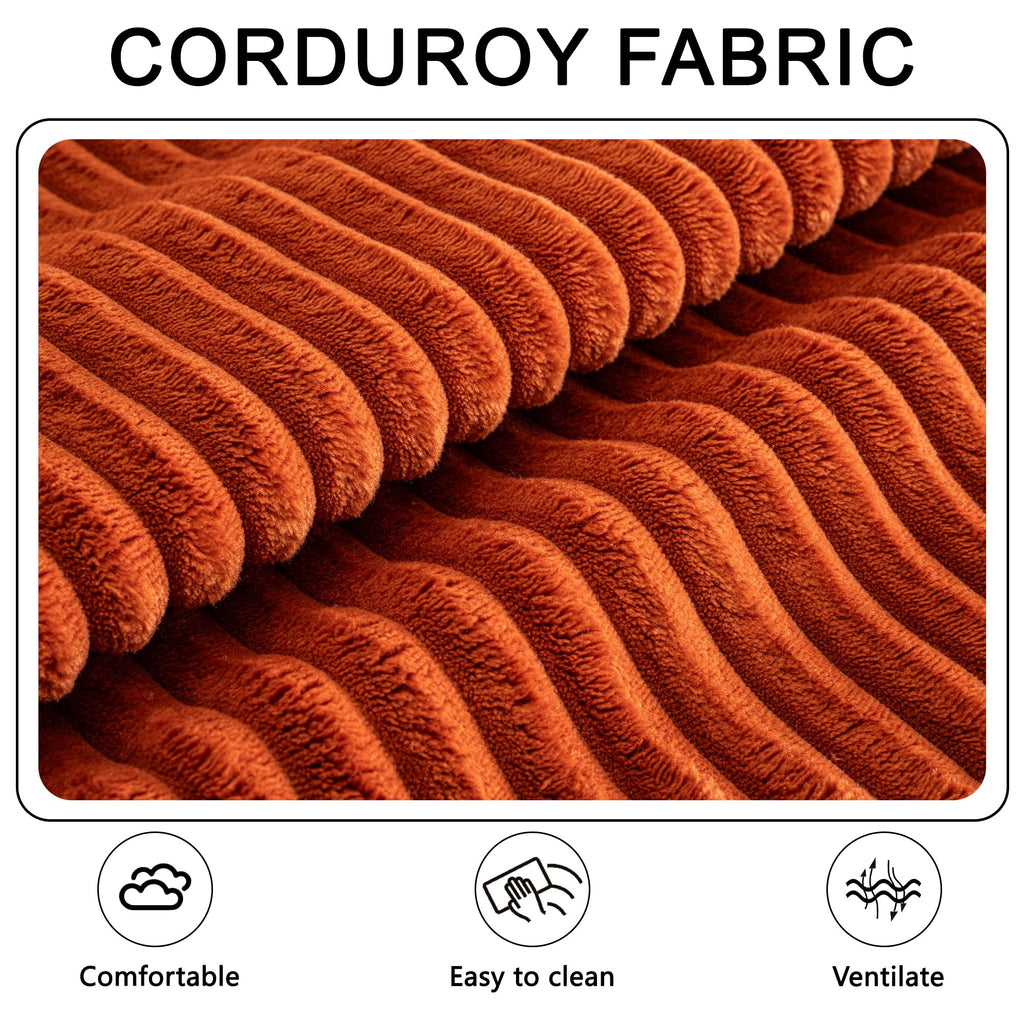 Living Room Wide Armchair Sofa, Modern Modular Recliner Sofa, L-Shaped Cloud Sofa, No Assembly Required, Corduroy Fabric, Soft and Comfortable (Foam + Gray + Corduroy + 3 Seat)