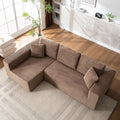 Living Room Wide Armchair Sofa, Modern Modular Recliner Sofa, L-Shaped Cloud Sofa, No Assembly Required, Corduroy Fabric, Soft and Comfortable (Foam + Gray + Corduroy + 3 Seat)
