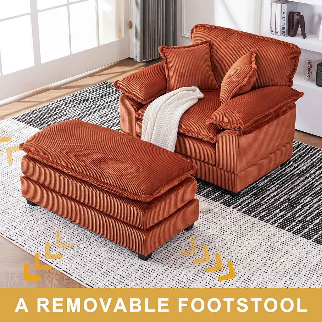 46.9" Extra-Large Reclining Sofa,Cloud Sofa Set, Equipped with 2 Soft Cushions. Single-Person Comfortable Sofa. Suitable for Living Rooms, Apartments and Offices (Black)