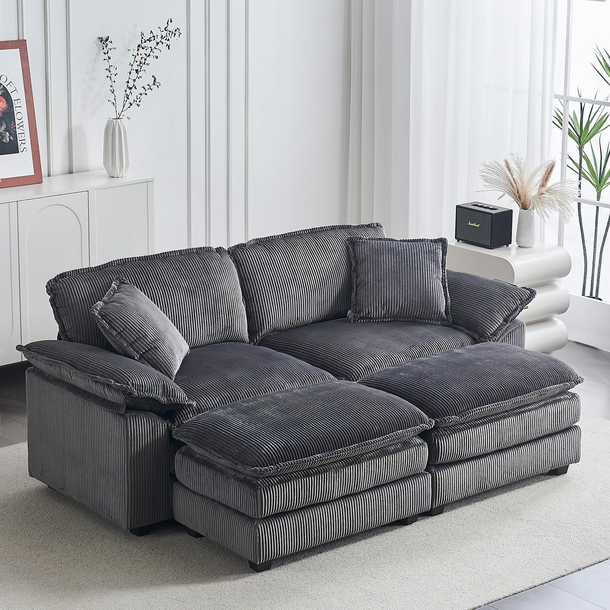 Modular Sectional Sofa,Comfortable Cloud Sofa,Modern Style Sofa,Suitable for Use in The Living Room (Gray)