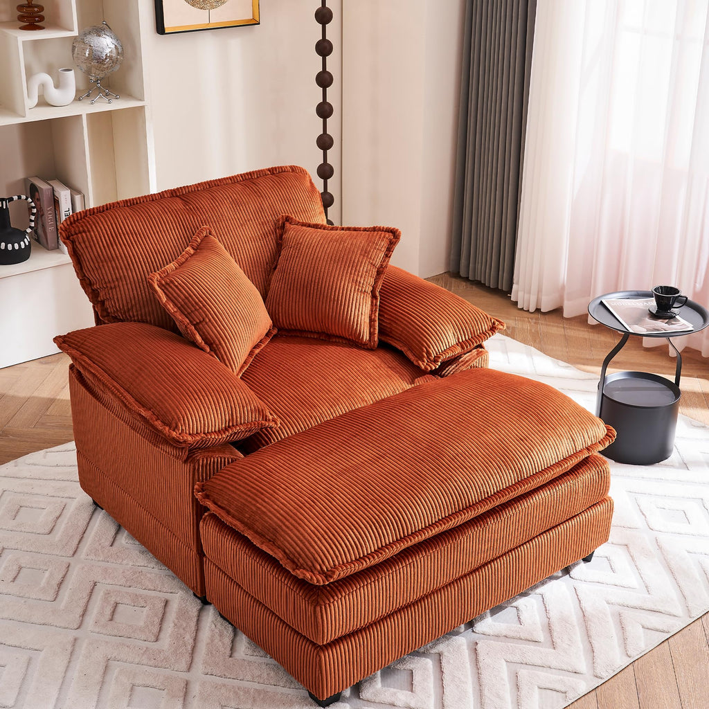 46.9" Extra-Large Reclining Sofa,Cloud Sofa Set, Equipped with 2 Soft Cushions. Single-Person Comfortable Sofa. Suitable for Living Rooms, Apartments and Offices (Black)