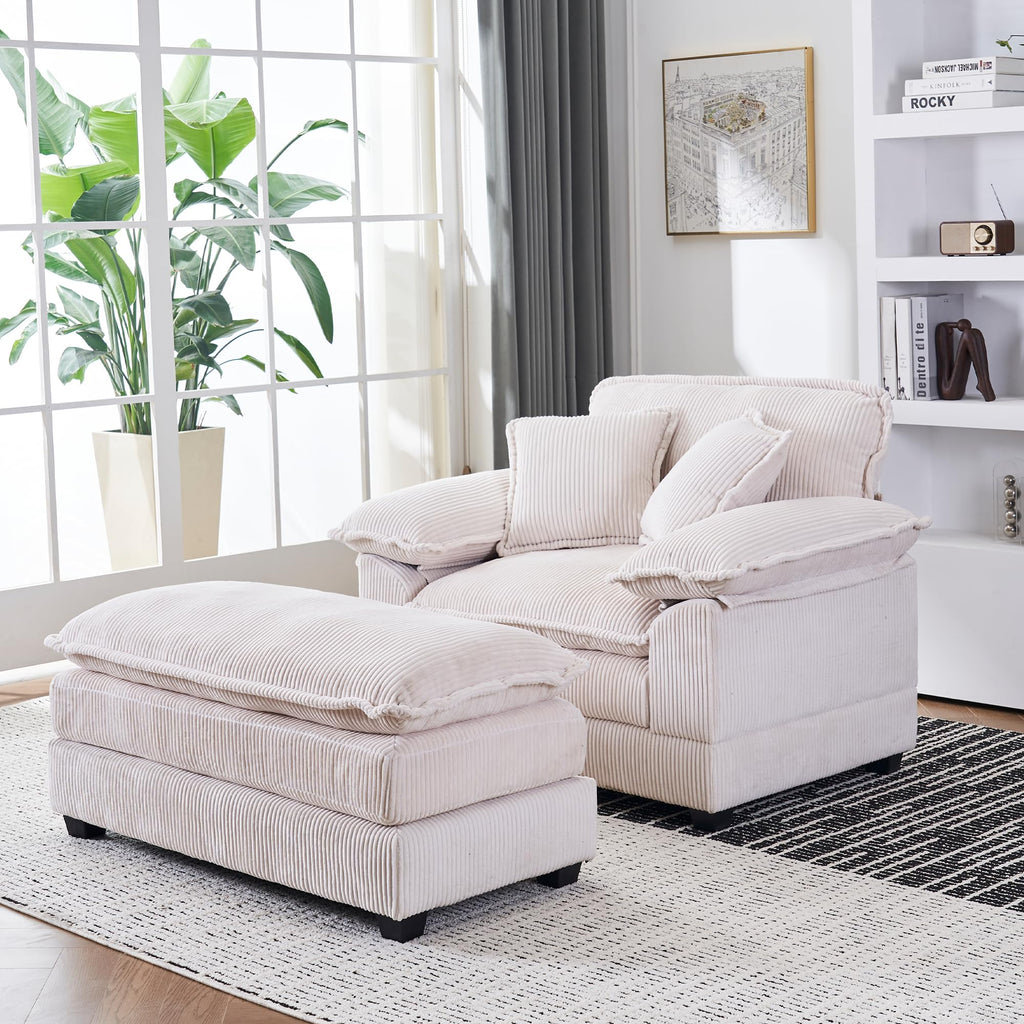 46.9" Extra-Large Reclining Sofa,Cloud Sofa Set, Equipped with 2 Soft Cushions. Single-Person Comfortable Sofa. Suitable for Living Rooms, Apartments and Offices (Black)