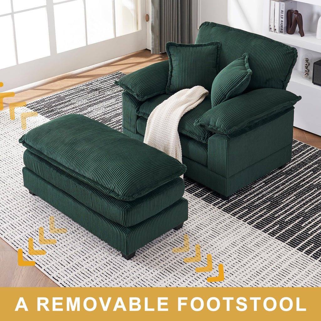46.9" Extra-Large Reclining Sofa,Cloud Sofa Set, Equipped with 2 Soft Cushions. Single-Person Comfortable Sofa. Suitable for Living Rooms, Apartments and Offices (Black)