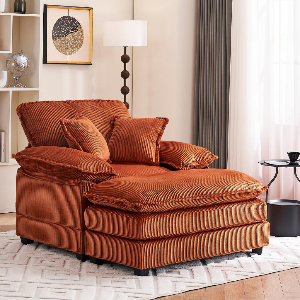 46.9" Extra-Large Reclining Sofa,Cloud Sofa Set, Equipped with 2 Soft Cushions. Single-Person Comfortable Sofa. Suitable for Living Rooms, Apartments and Offices (Black)