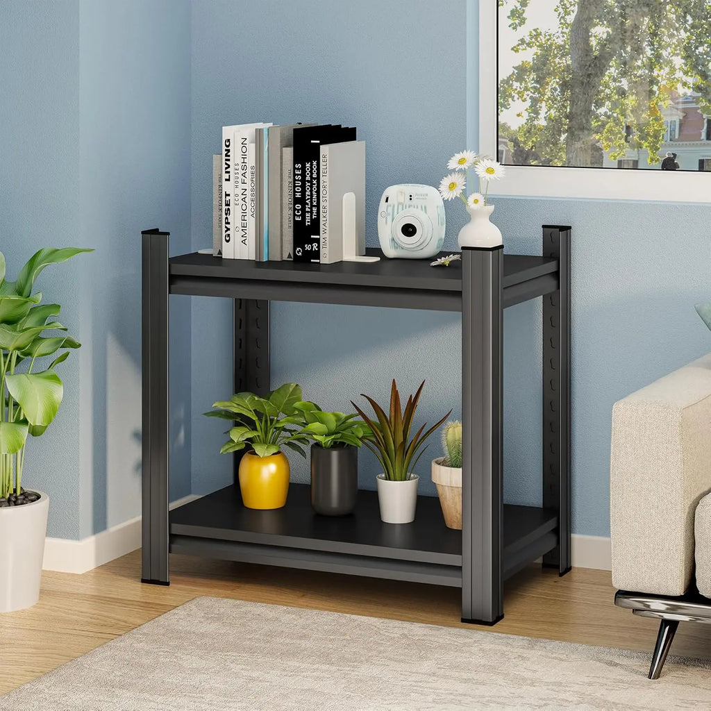 QIHAI 5 Tier Metal Shelves for Storage Garage Shelving 2000LBS Heavy Duty Storage Shelves Adjustable Garage Shelf Industrial Shelving Unit Storage Utility Rack,35.4" W*15.7" D*72" H,Black QIHAI