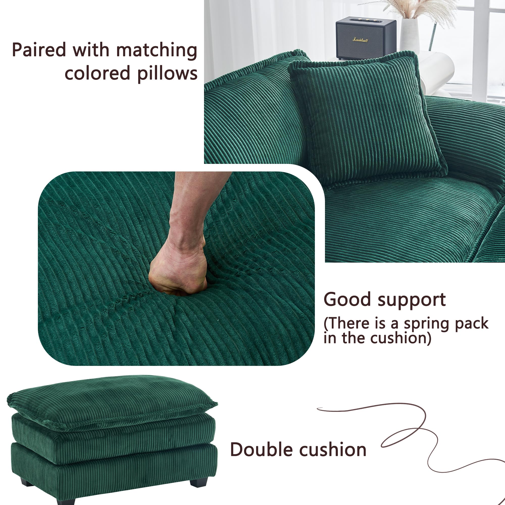 Modular Sectional Sofa,Comfortable Cloud Sofa,Modern Style Sofa,Suitable for Use in The Living Room (Gray)